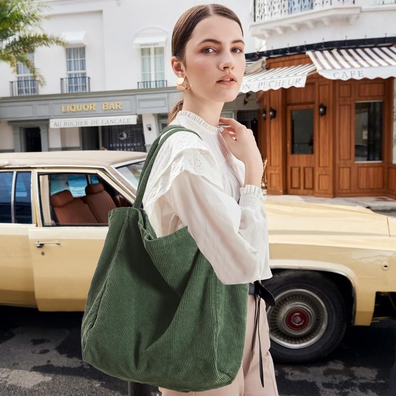 YAVCOOL Canvas Tote Bag for Women Large Hobo Shoulder Bag for Work Travel Casual Message Bag Tote Purse handbags - Image 2